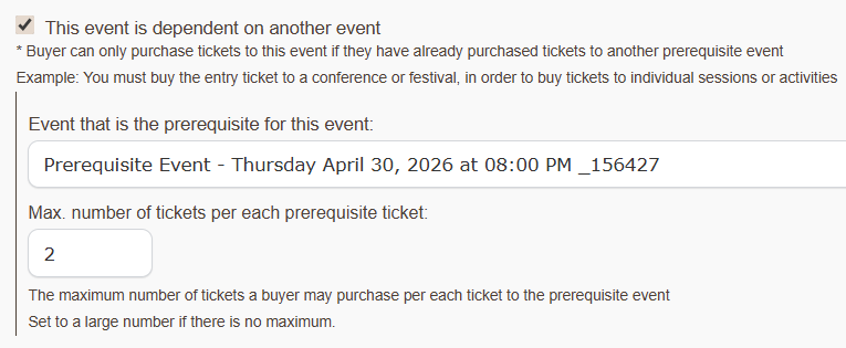 Event Dependency / Prerequisites