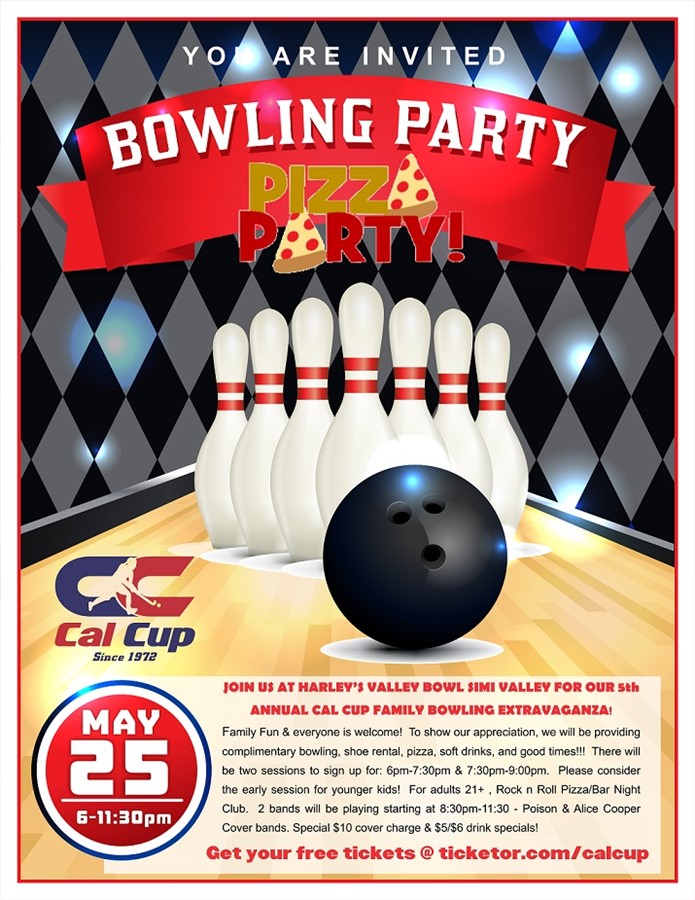 Get Information and buy tickets to CAL CUP FAMILY BOWLING PARTY 6:00PM-7:30PM SESSION on California Cup International Field Hockey Tournament