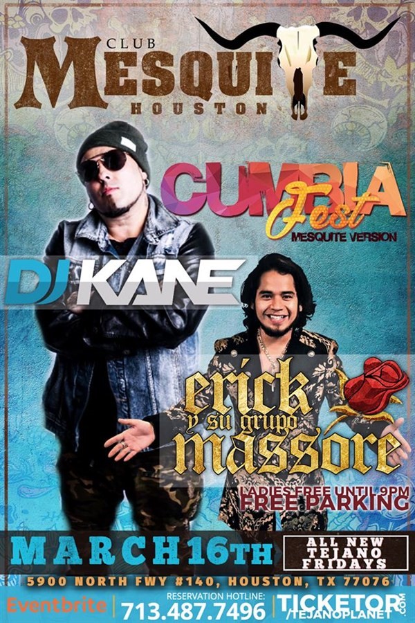 Get Information and buy tickets to Cumbia Fest Fest Dj Kane & Erick Y Su Massore  on Tejano Planet