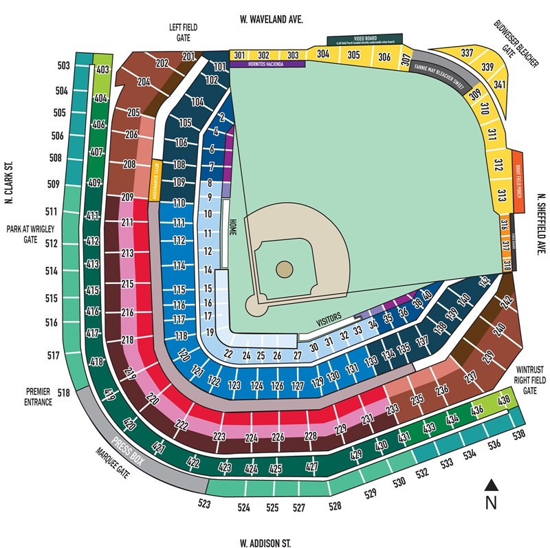 Wrigley Field Seating Map Jdubbsticketexchange - Map