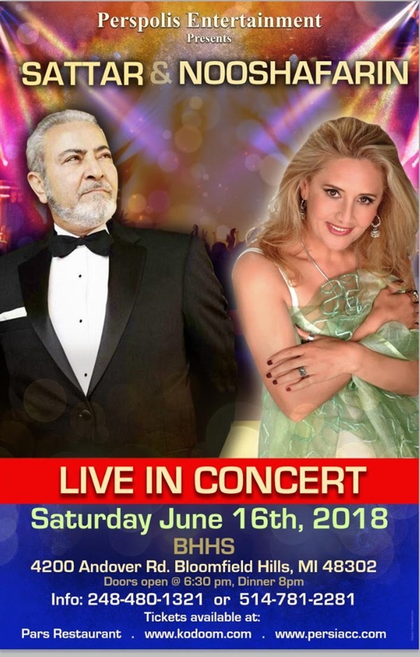 Get Information and buy tickets to Sattar & Nooshafarin Live In Michigan  on persiacc.com