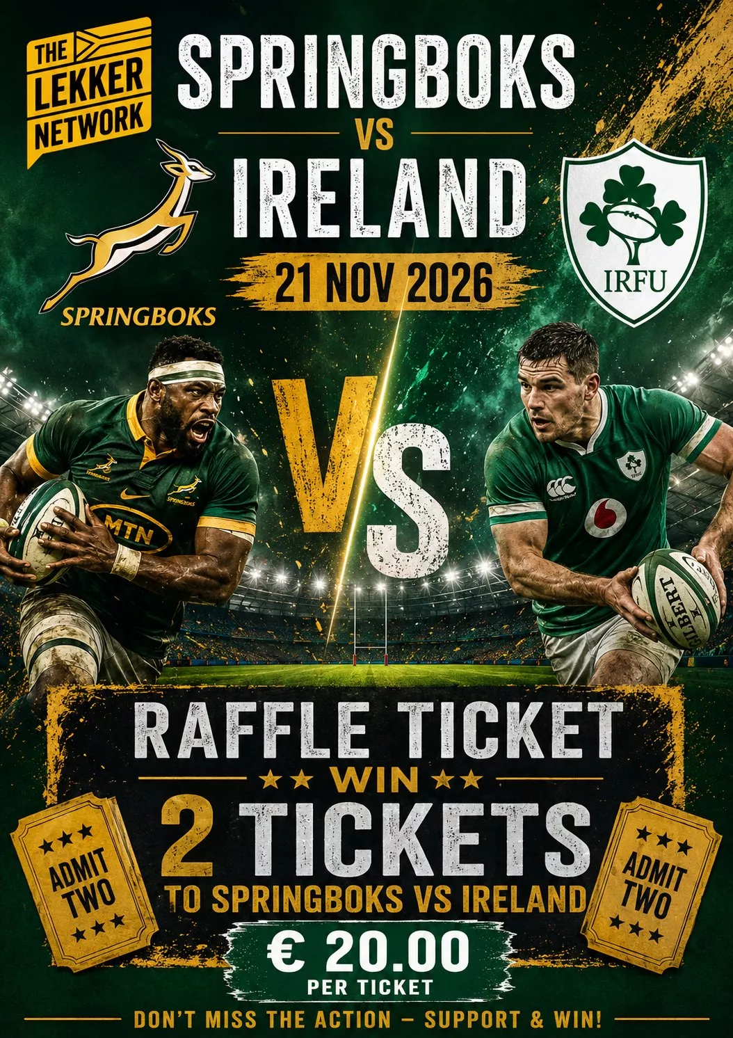 Springboks vs Ireland Ticket Raffle image