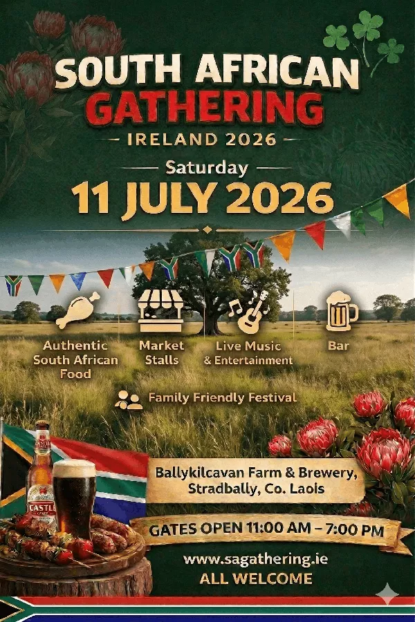 Get Information and buy tickets to South African Gathering Ireland 2026 Mzansi in Ireland! on SOUTH AFRICAN GATHERING
