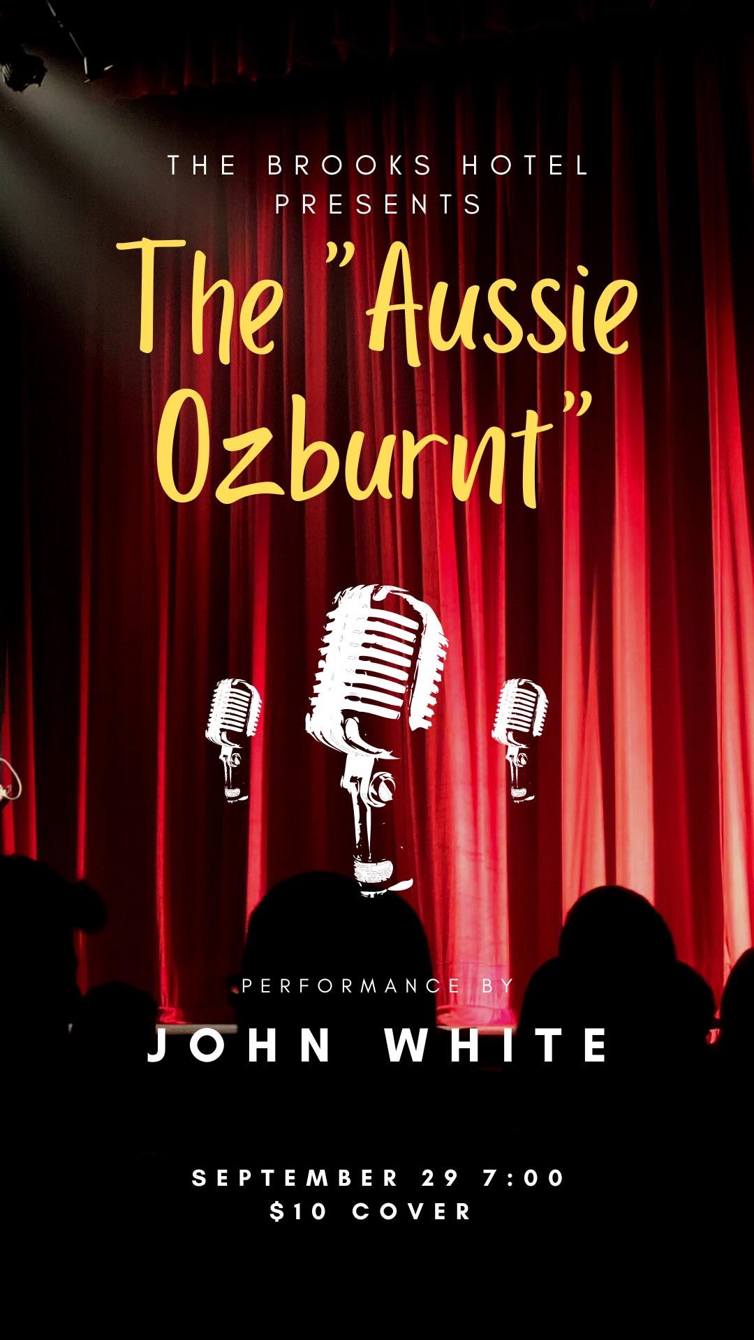 The Aussie Ozburnt Comedy Show!  on Sep 29, 19:00@Brooks Hotel - Buy tickets and Get information on Brooks Hotel 