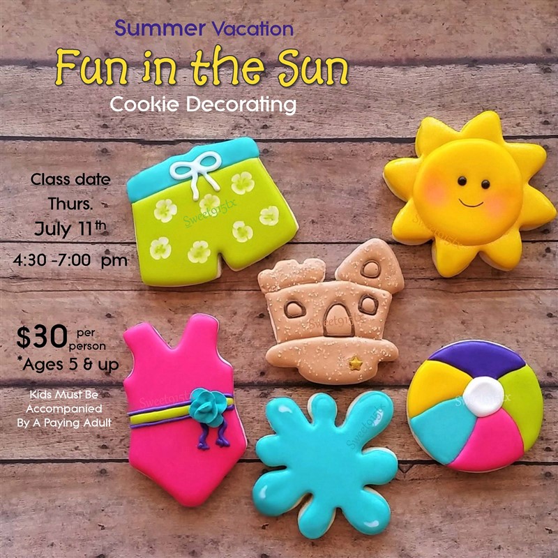 Get Information and buy tickets to Summer Vacation - Fun in the Sun Cookie Decorating Social on Sweet915tx