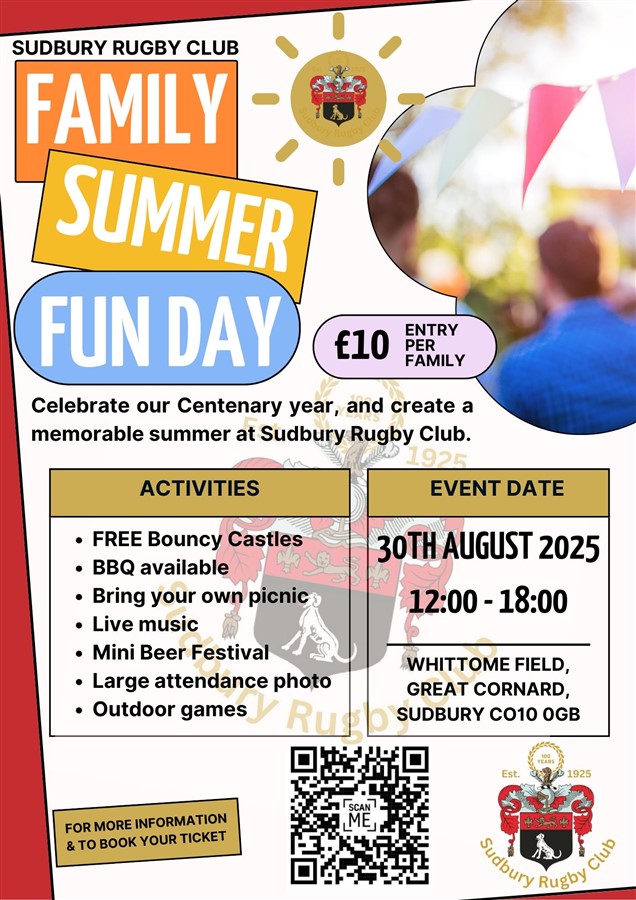 Get Information and buy tickets to Family Fun Day  on Sudbury RFC