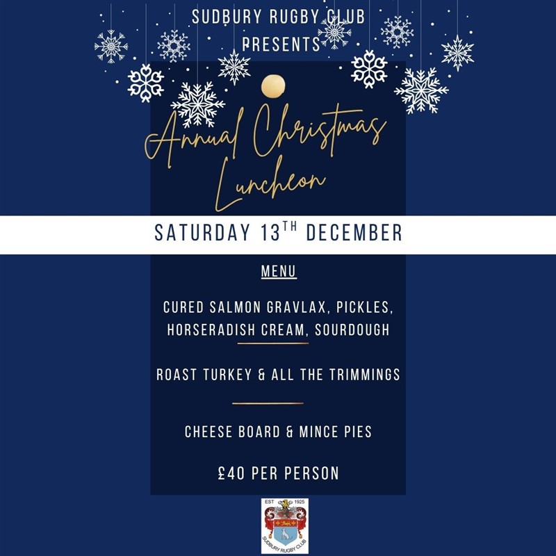 Get Information and buy tickets to Annual Christmas Lunch Club Lunch on Sudbury RFC