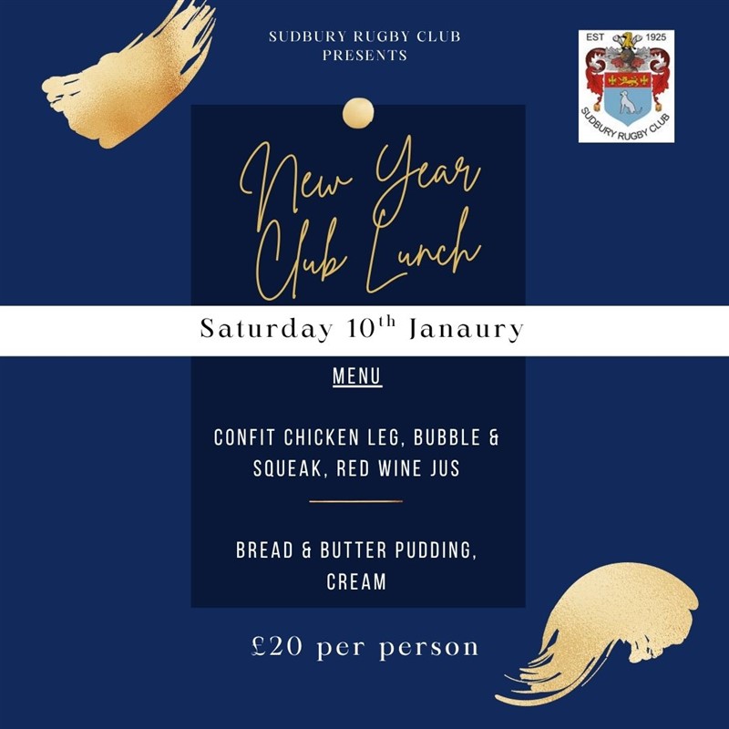 Get Information and buy tickets to New Year Club Lunch Club Lunch on Sudbury RFC