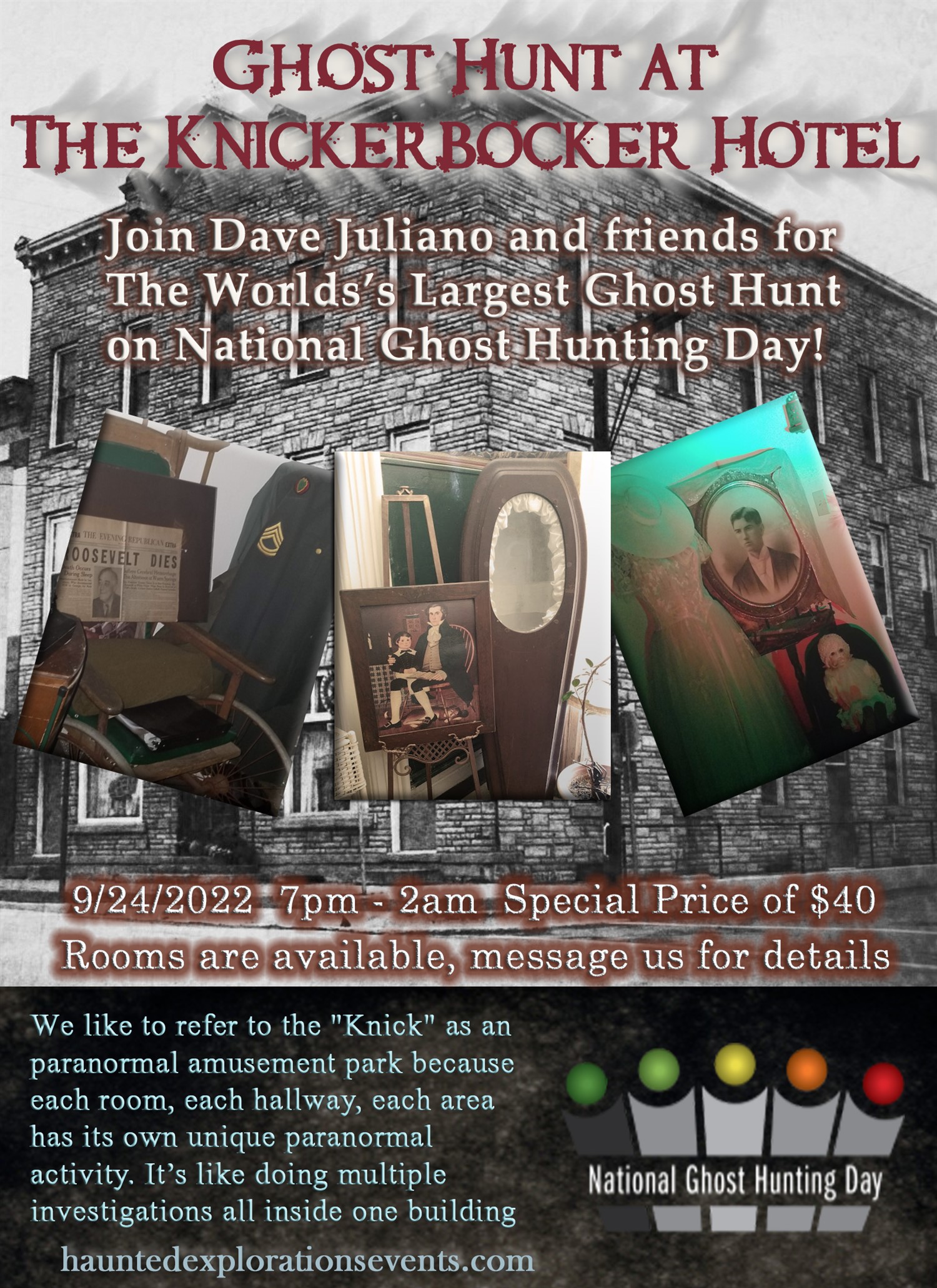 Worlds Largest Ghost Hunt at The Knickerbocker Hotel! image