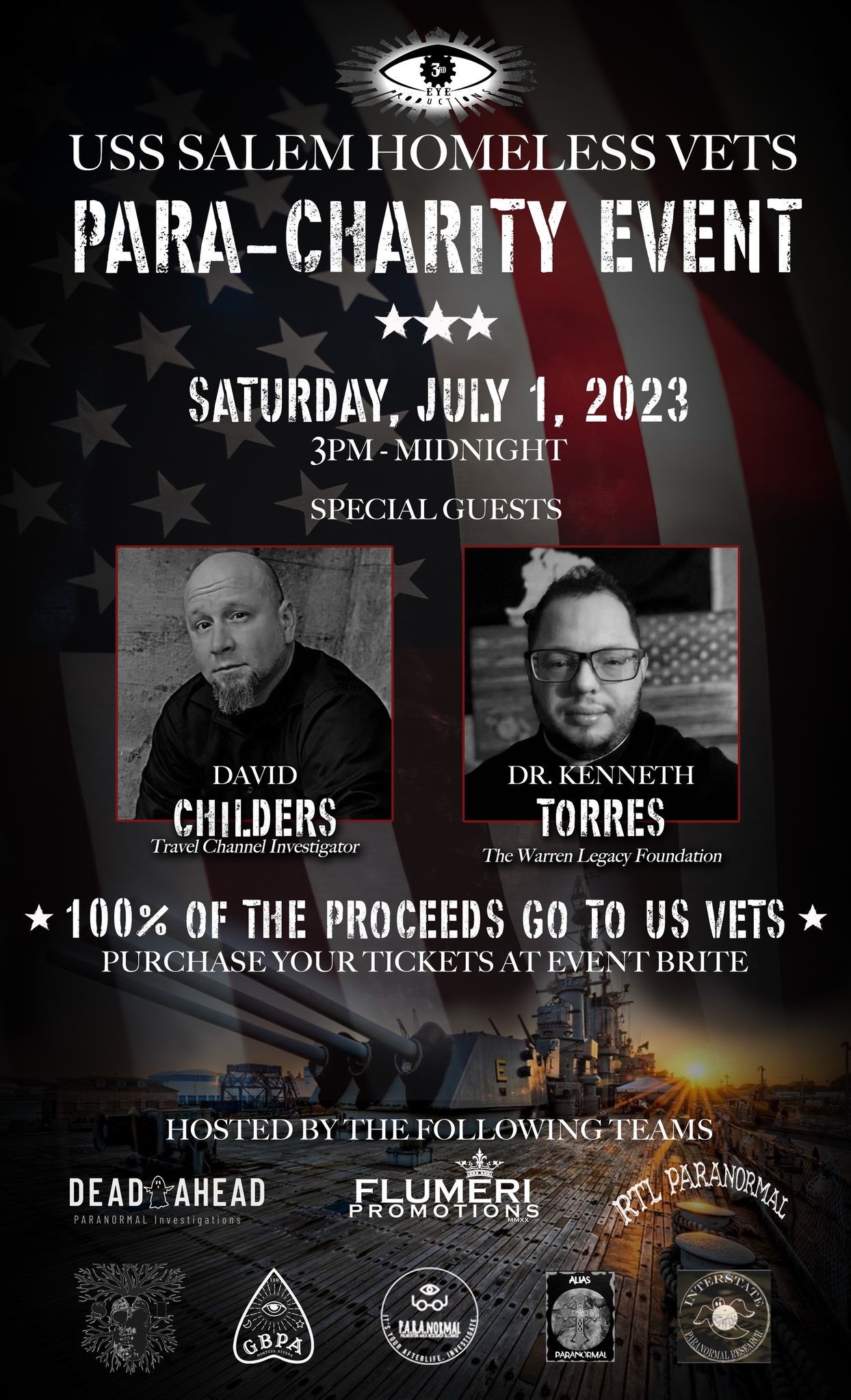 Homeless Veterans Para-Charity at the USS Salem  on Jul 01, 15:00@USS Salem - Buy tickets and Get information on Thriller Events thriller.events