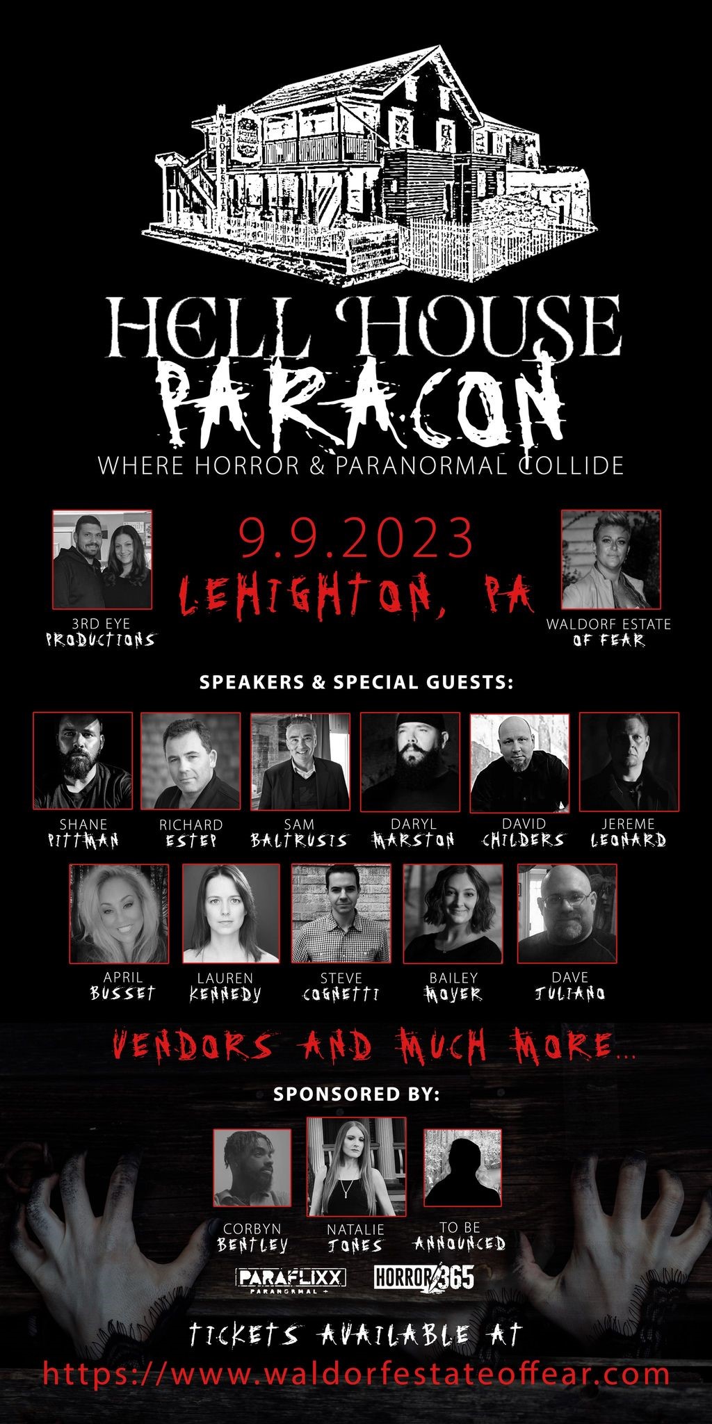HELL HOUSE PARACON 2023  on Sep 09, 10:00@Hell House- Waldorf Estate of Fear - Buy tickets and Get information on Thriller Events thriller.events
