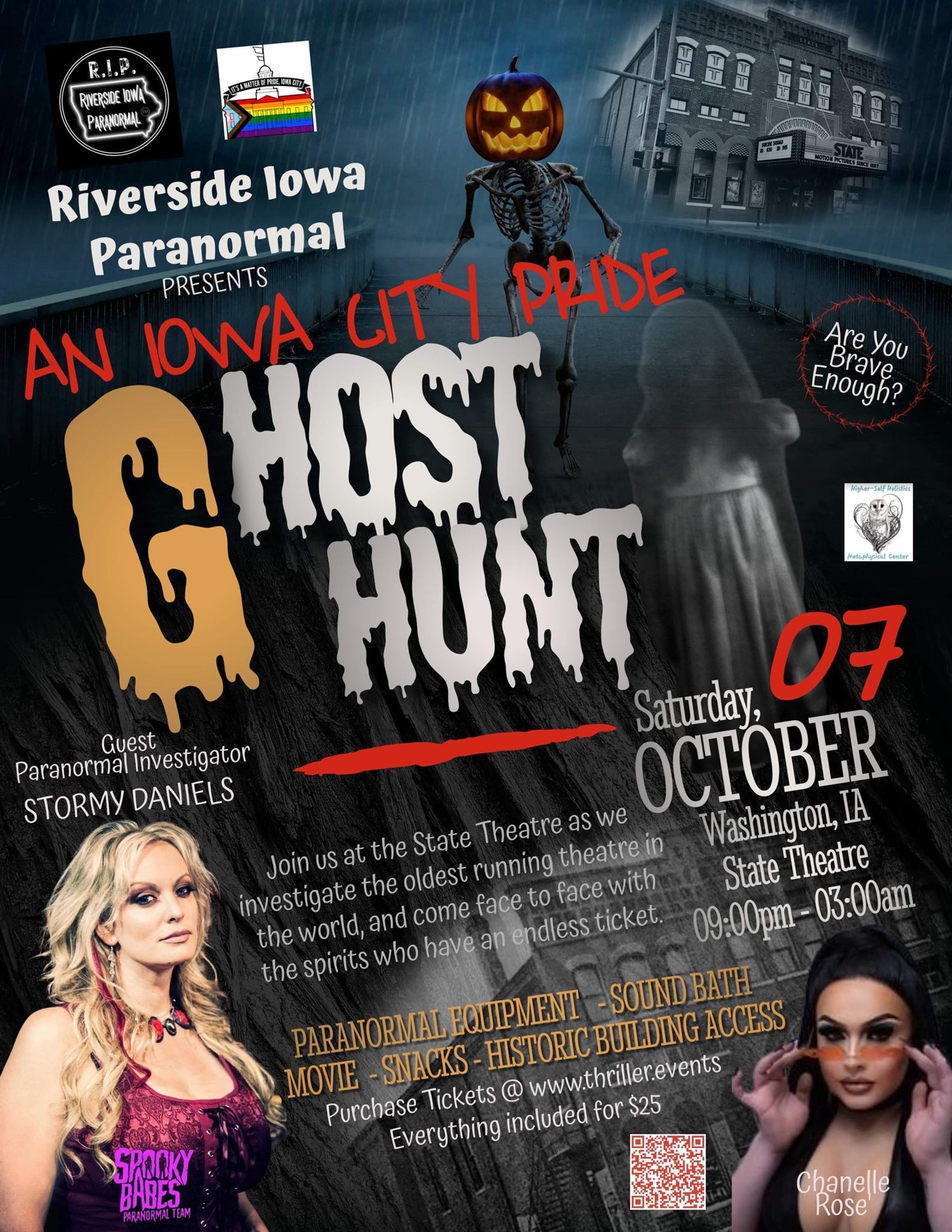 Iowa City Pride Ghost Hunt  on Oct 07, 21:00@State Theatre - Buy tickets and Get information on Thriller Events thriller.events