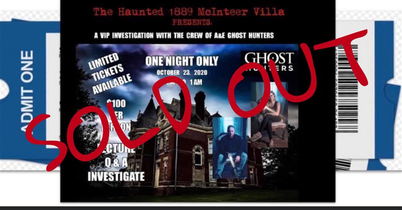 VIP EVENT WITH A&E’S GHOST HUNTERS!