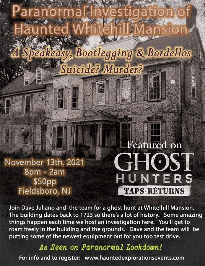 Get Information and buy tickets to Investigate Whitehill Mansion As Seen on Many TV Shows on ALLN1 PRODUCTIONS INC