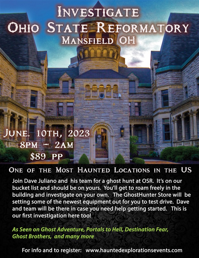 Get Information and buy tickets to Investigate Ohio State Reformatory with Dave Juliano on Thriller Events