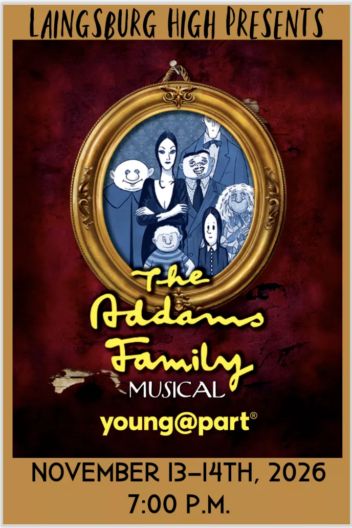 Get information, pick a seat & buy tickets toThe Addams Family Musical Opening Friday Night on Nov 13, 19:00 @Laingsburg HS Auditorium