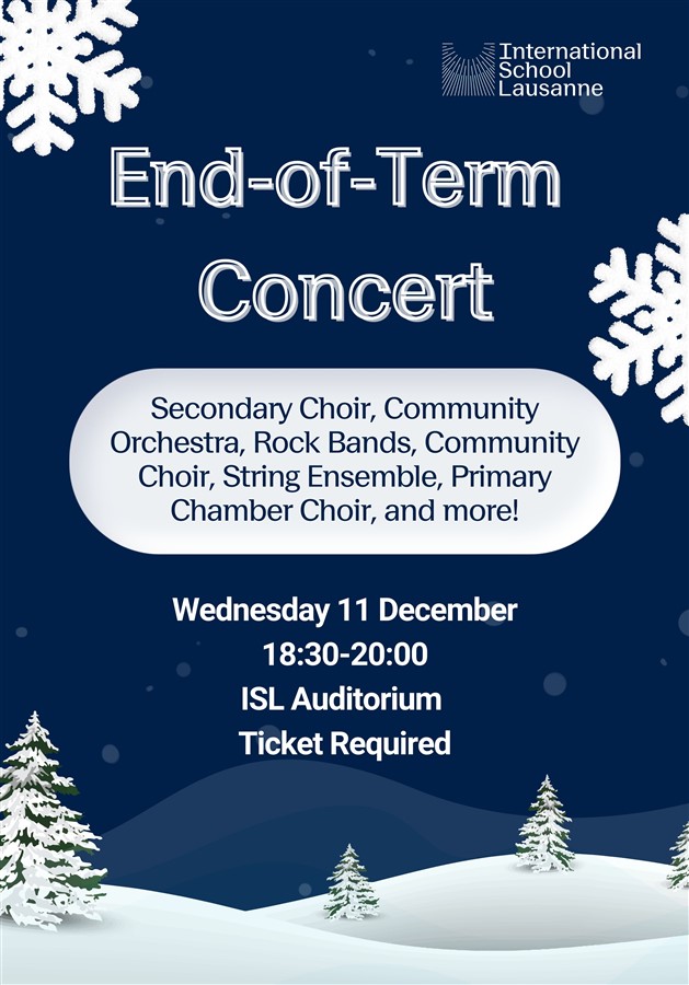 Get Information and buy tickets to End-of-Term Concert  on https://www.isl.ch