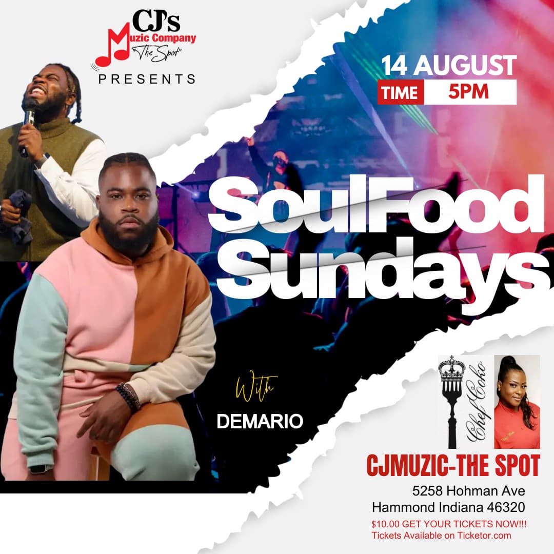 SoulFood Sundays  on Aug 14, 17:00@CJ's Muzic Company-The Spot LLC - Buy tickets and Get information on CJ'S Muzic The Spot LLC 