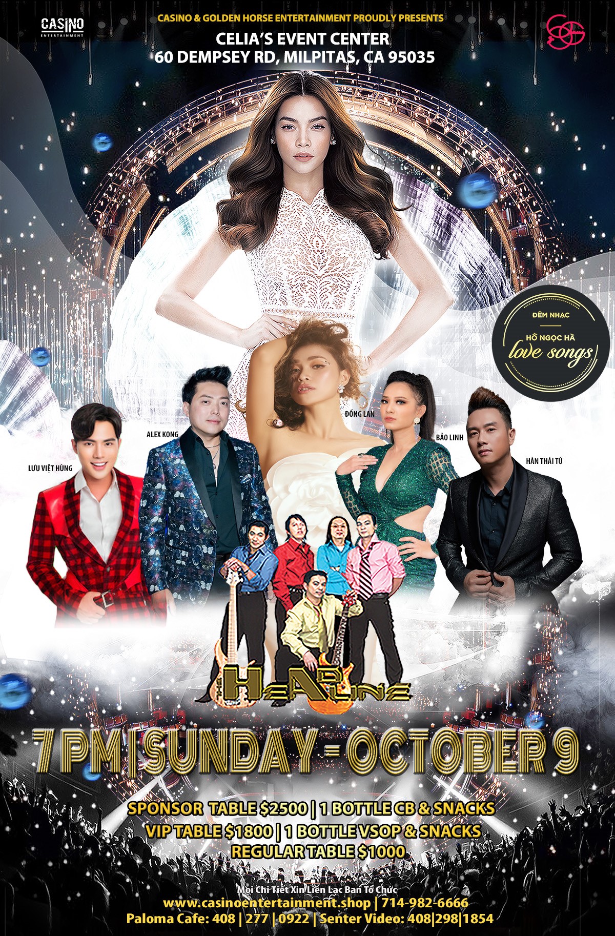 Hồ Ngọc Hà | Love Songs Celia's Event Center on oct. 09, 19:00@San Jose Celias Event Center - Pick a seat, Buy tickets and Get information on www.casinoentertainment.shop casinoentertainment