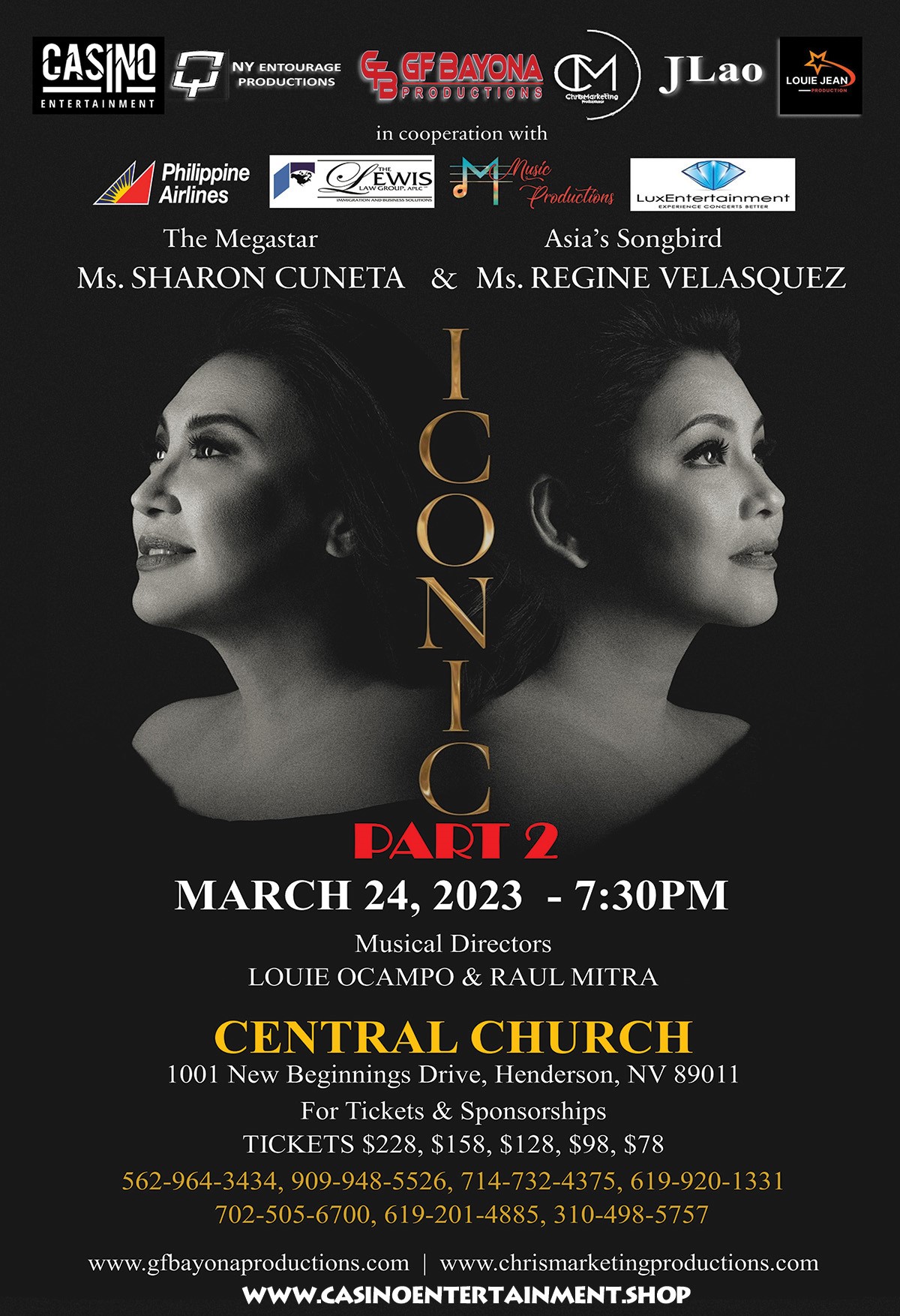 ICONIC PART 2 IN VEGAS  on Mar 24, 19:30@Central Church - Pick a seat, Buy tickets and Get information on www.casinoentertainment.shop casinoentertainment