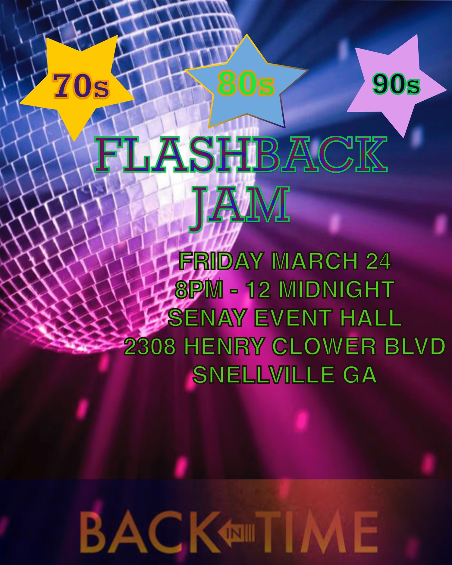 70s 80s 90s Flashback Party Bring the Funky Back on Mar 24, 20:00@SENAY EVENT HALL - Buy tickets and Get information on DKM MEDIA & ASSOCIATES 