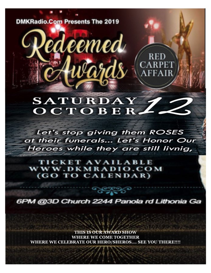Get Information and buy tickets to Redeeemed Awards Lets Celebrate our Heros on DKM MEDIA & ASSOCIATES