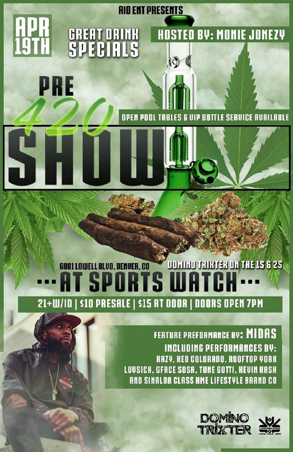 Get Information and buy tickets to AIO Entertainment Presents The 4/20 Pre-Show  on InThaStreet Music Group