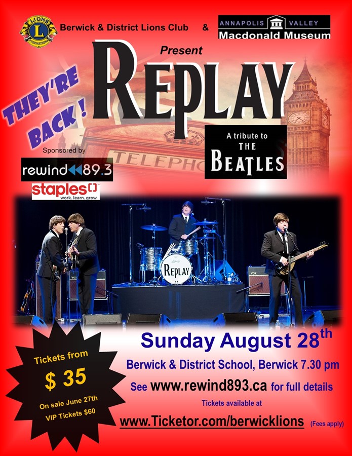 Get Information and buy tickets to Replay The Beatles  on Berwick Lions Concert
