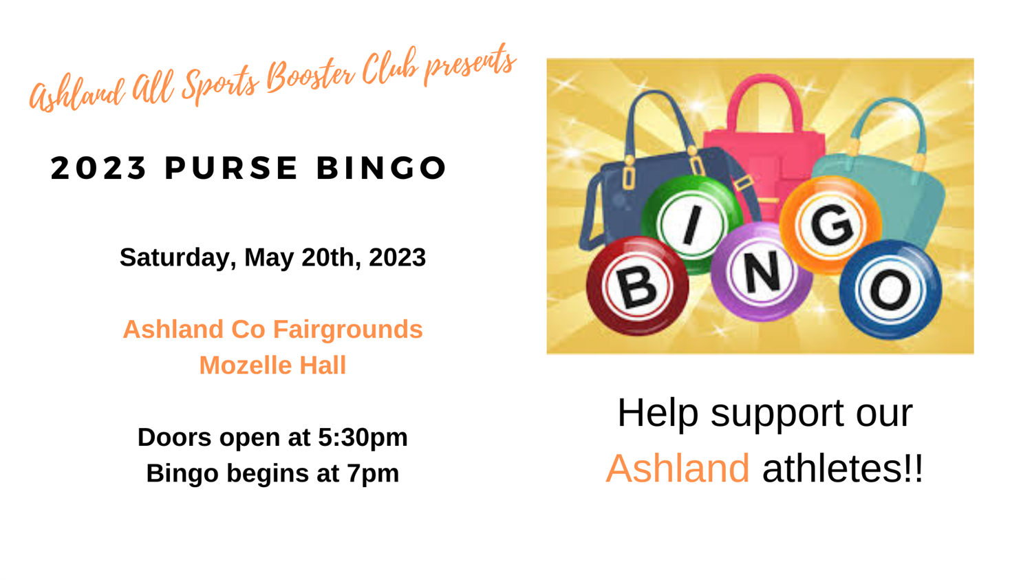 2023 Ashland All Sports Purse Bingo image