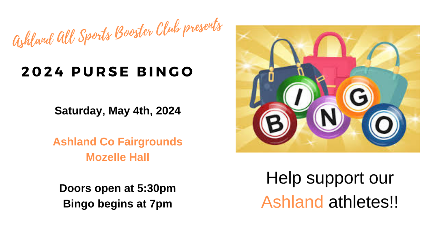 2024 Ashland All Sports Booster Club Purse Bingo image