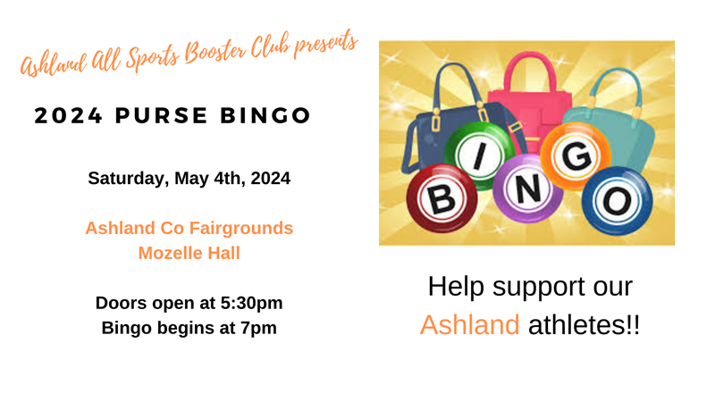 Get Information and buy tickets to 2024 Ashland All Sports Booster Club Purse Bingo  on Ashland All Sports Boosters