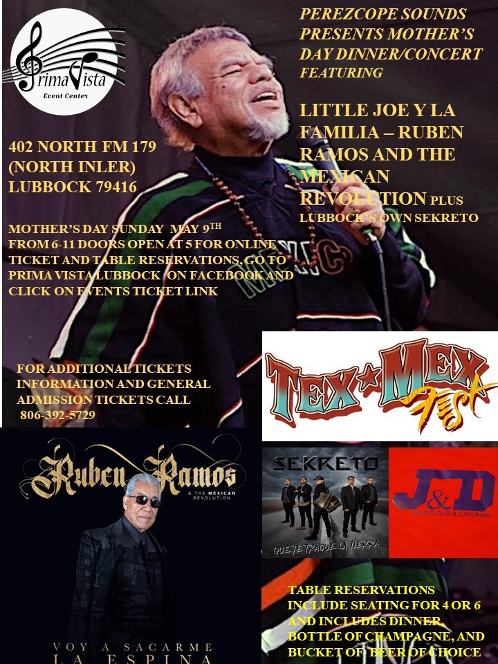 Mother's Day Dinner Concert with Little Joe and Ruben Ramos and the Mexican Revolution image