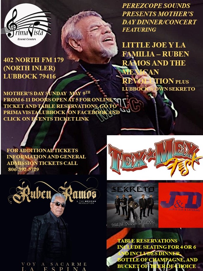 Mother's Day Dinner Concert with Little Joe and Ruben Ramos and the Mexican Revolution
