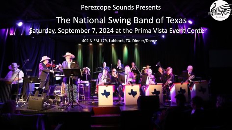 Get Information and buy tickets to National Swing Band of Texas  on Prima Vista Event Center