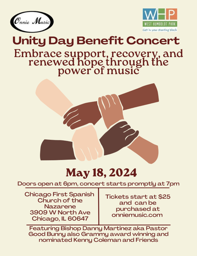 Unity Day Unifing for substance abuse intervention, Mental Illness & racial tension on may. 18, 19:00@Chicago First Spanish Church of the Nazarene - Compra entradas y obtén información enOnnie Music 