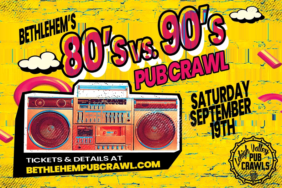 Bethlehem's 80s vs. 90s Pub Crawl 2026 image