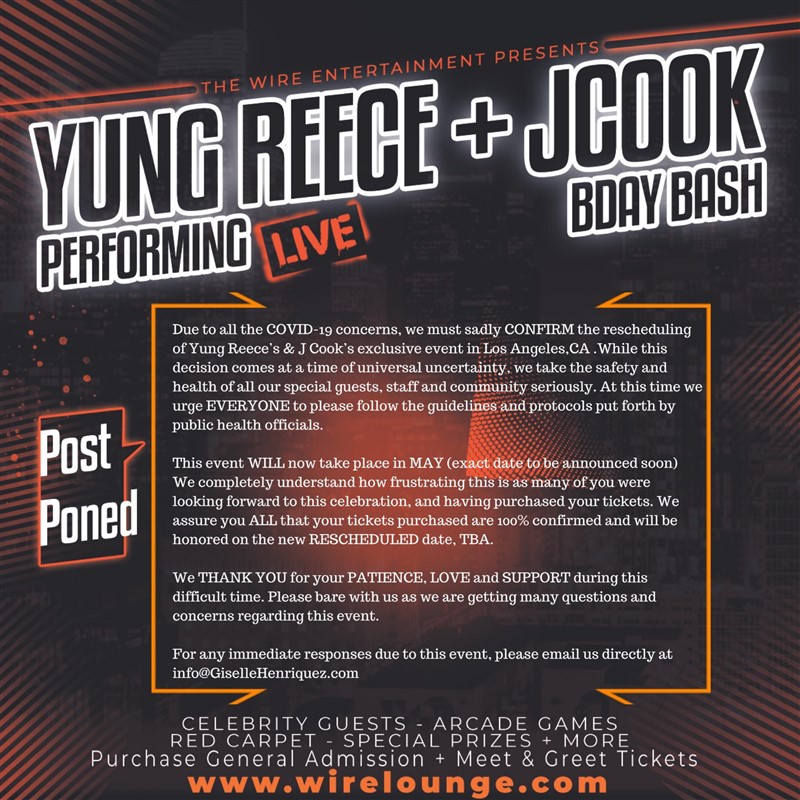 Yung Reece Live + JCook BDay Bash feat. Celebrity Guests