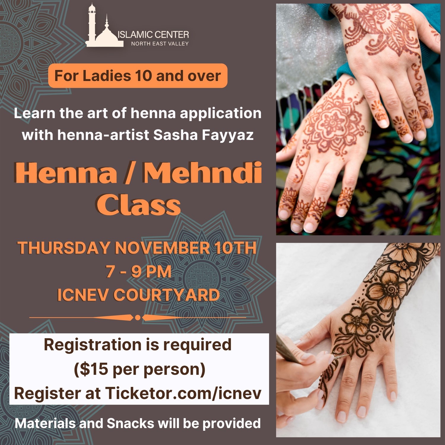 Henna Class for Ladies image