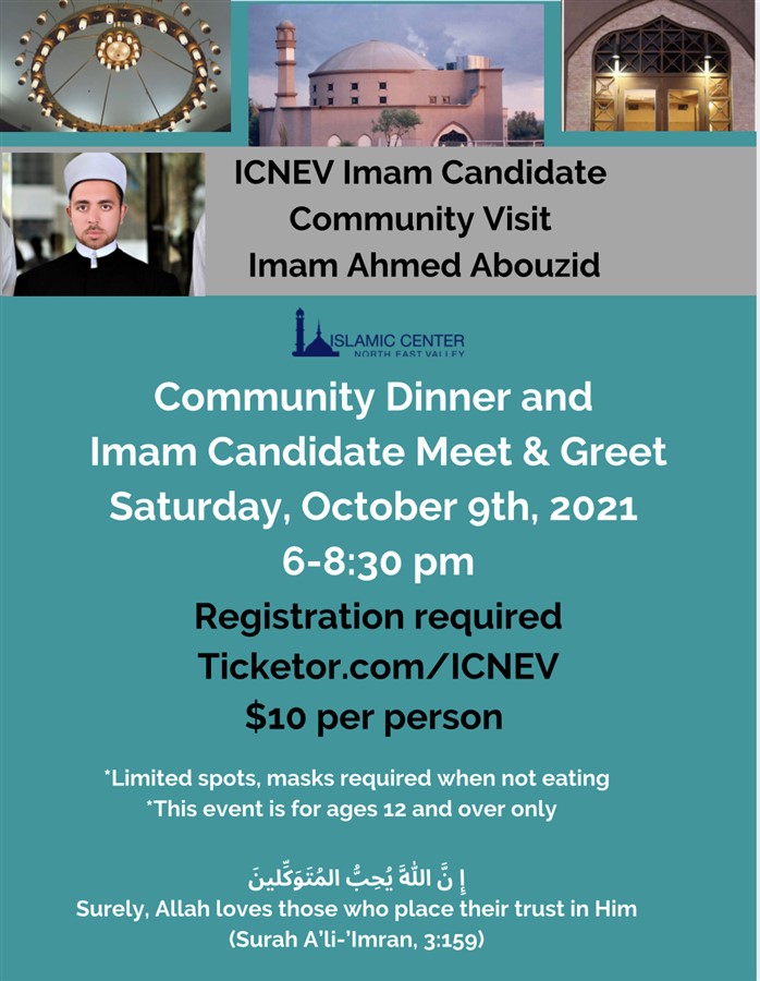 Community Dinner with Imam Candidate (Imam Ahmed Abouzid)