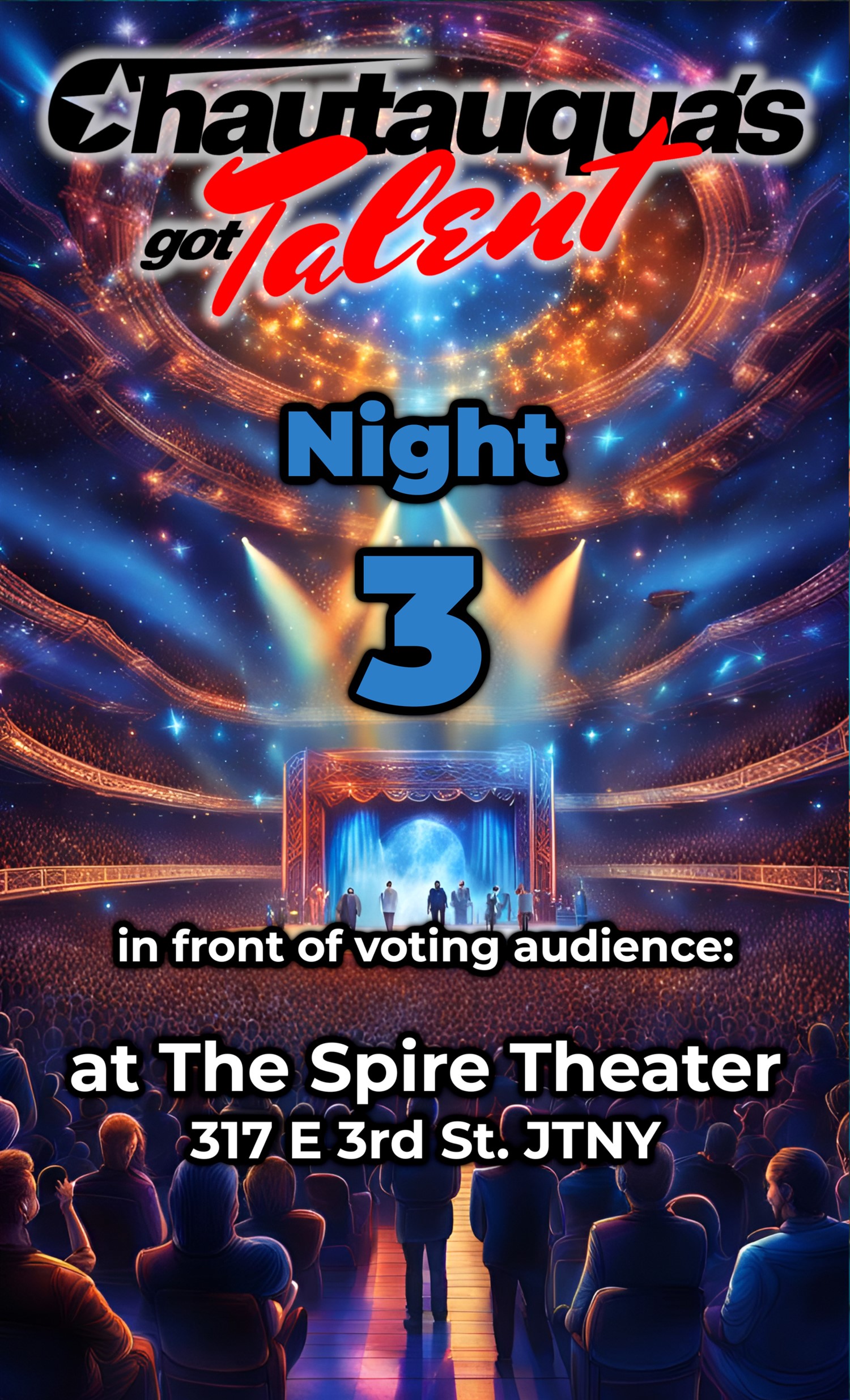 Chautauqua’s Got Talent 3rd Night $14 pre-sale, $18 day-of including fees only for May 5th flyer