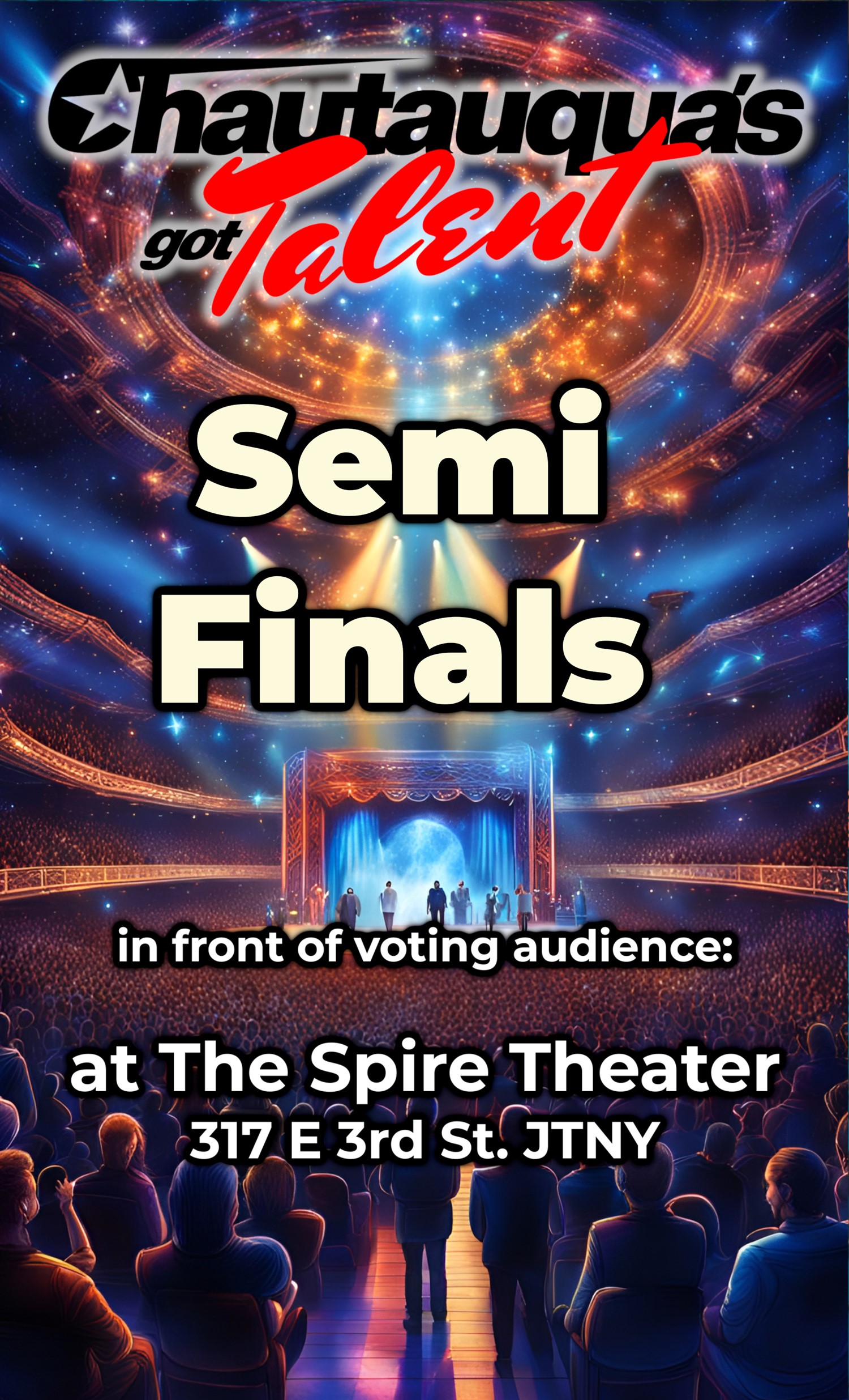 Chautauqua’s Got Talent Semi Finals $14 pre-sale, $18 day-of including fees only for May 12th flyer