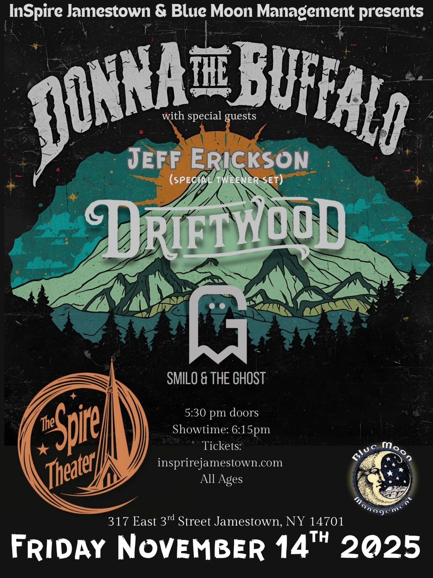 Donna the Buffalo Live! wsg Driftwood, Jeff Erickson & Smilo + the Ghost image
