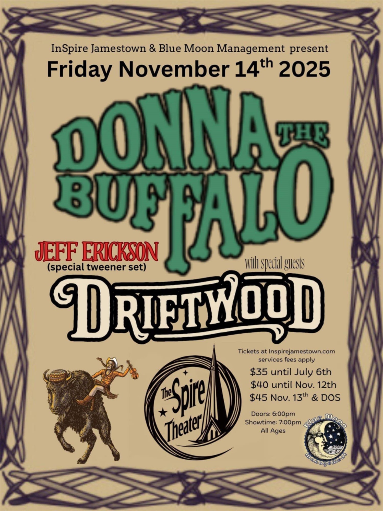 Donna the Buffalo Live! wsg Driftwood & Jeff Erickson image