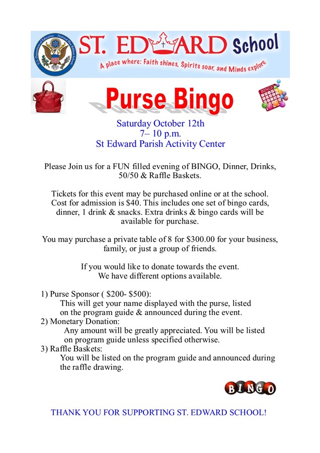 St. Edward Purse Bingo