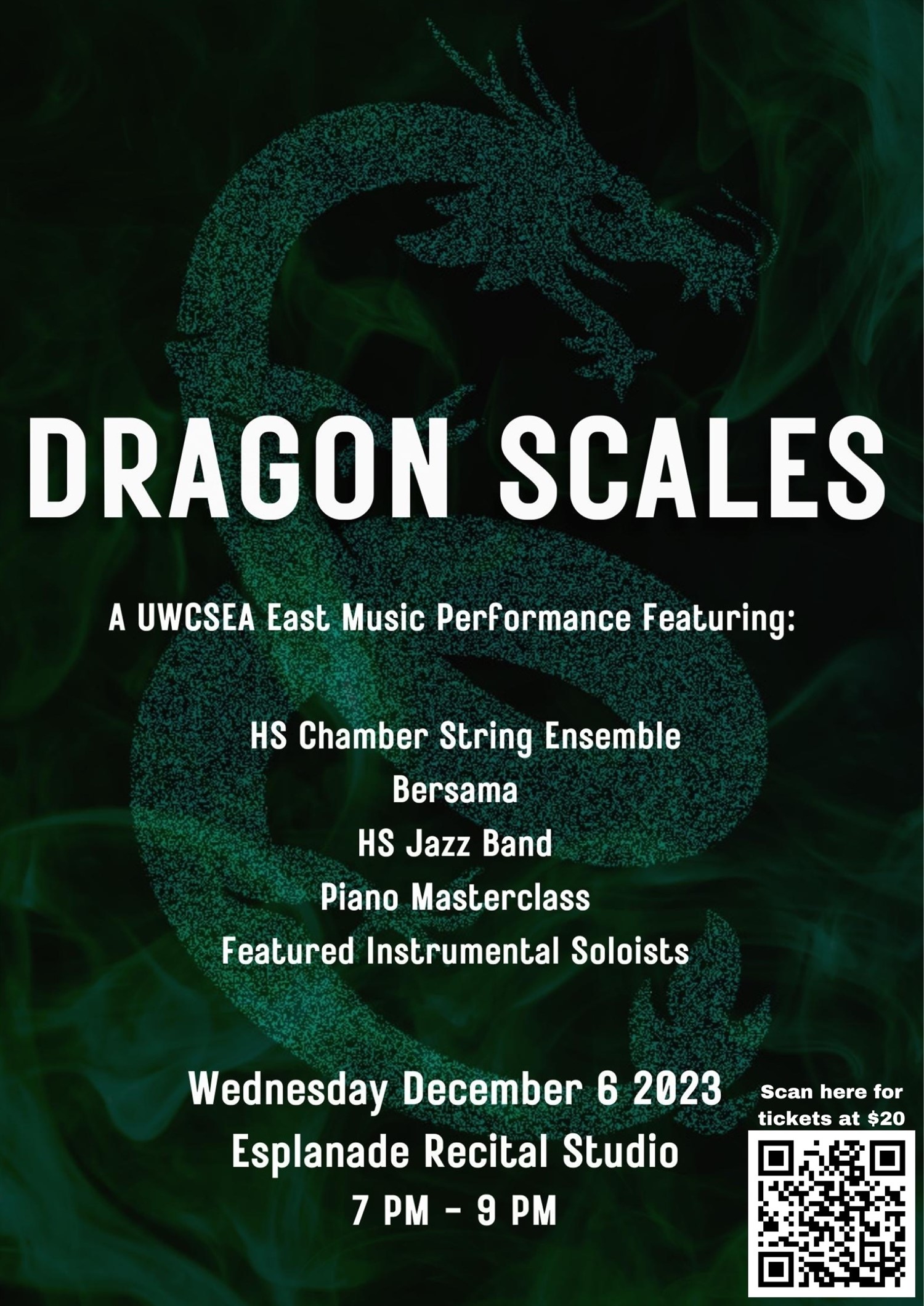 UWCSEA East Music Presents - Dragon Scales  on Dec 06, 19:00@Esplanade Recital Studio - Buy tickets and Get information on UWCSEA Ticket Hub uwcsea