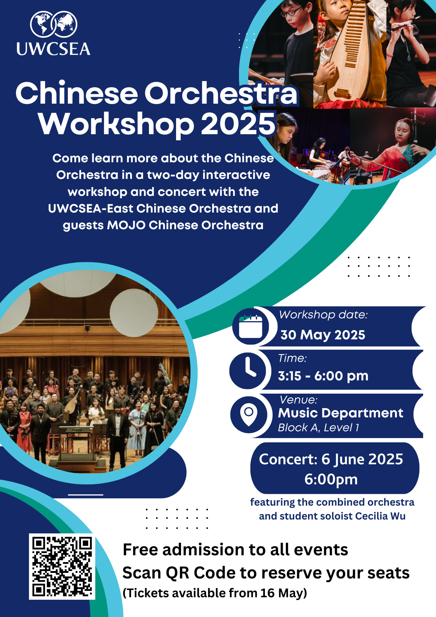Get information & buy tickets to CHINESE ORCHESTRA WORKSHOP 2025 - Workshop  on May 30, 15:15 @Sosa, A113 (Blk A Music Department) | UWCSEA Ticket Hub
