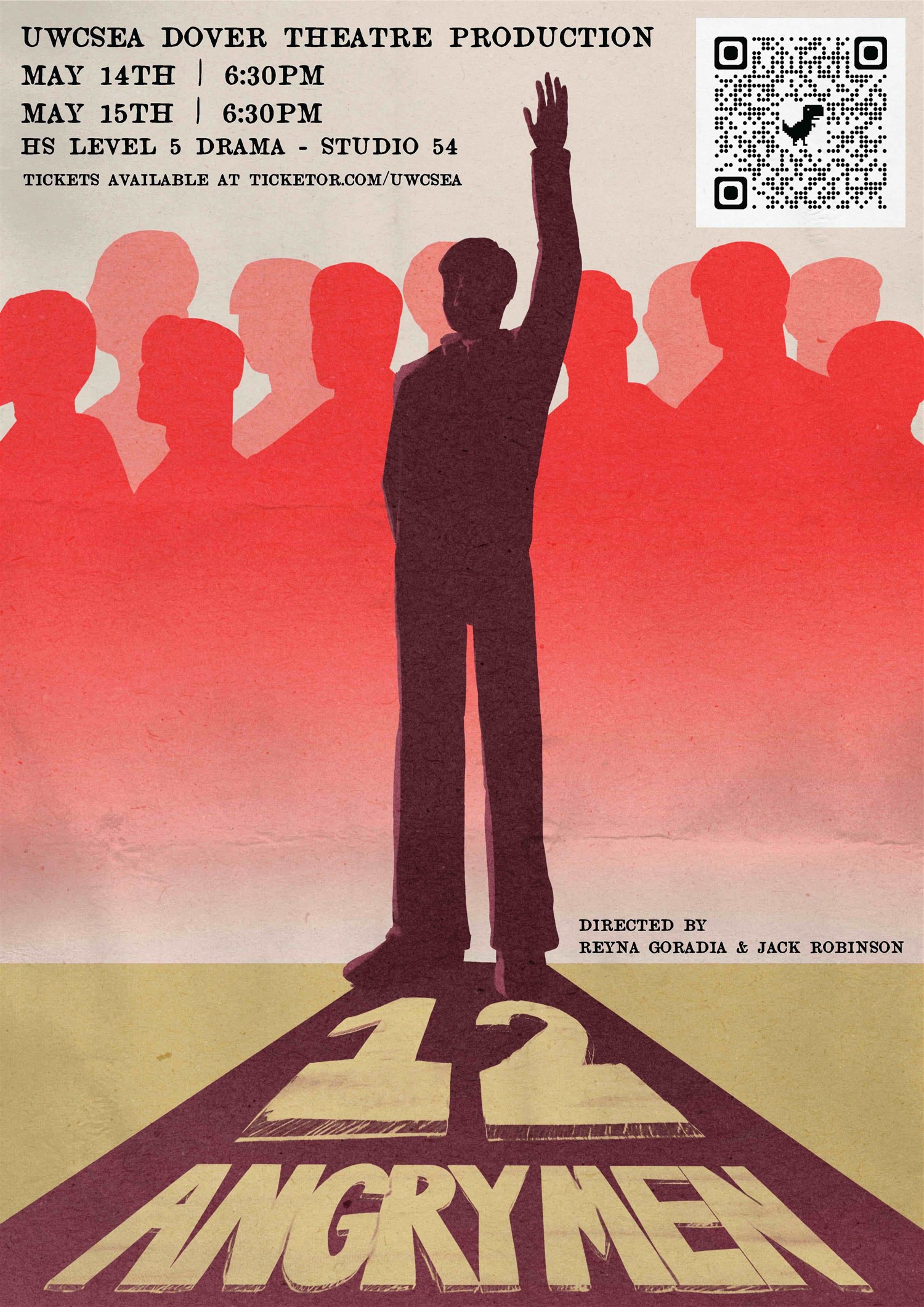Get information & buy tickets to Twelve Angry Men (Wednesday) Dover G11 Drama Production on May 14, 18:30 @UWCSEA Dover Drama Studio 54 | UWCSEA Ticket Hub