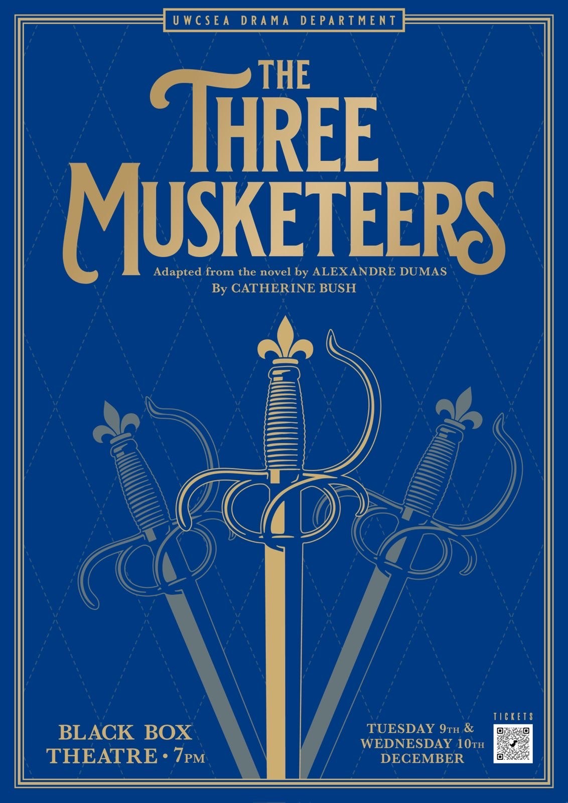 Get information & buy tickets toThe Three Musketeers (Wednesday) Dover High School Drama Production on Dec 10, 19:00 @UWCSEA Dover Black Box Theatre | uwcsea