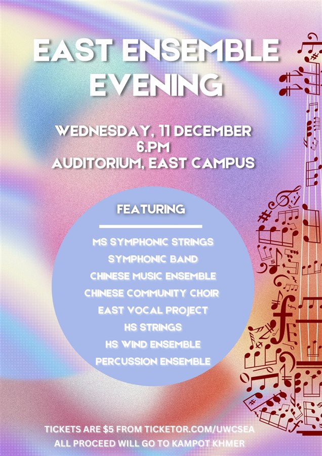 Get Information and buy tickets to East Music Presents - East Ensemble Evening  on UWCSEA Ticket Hub