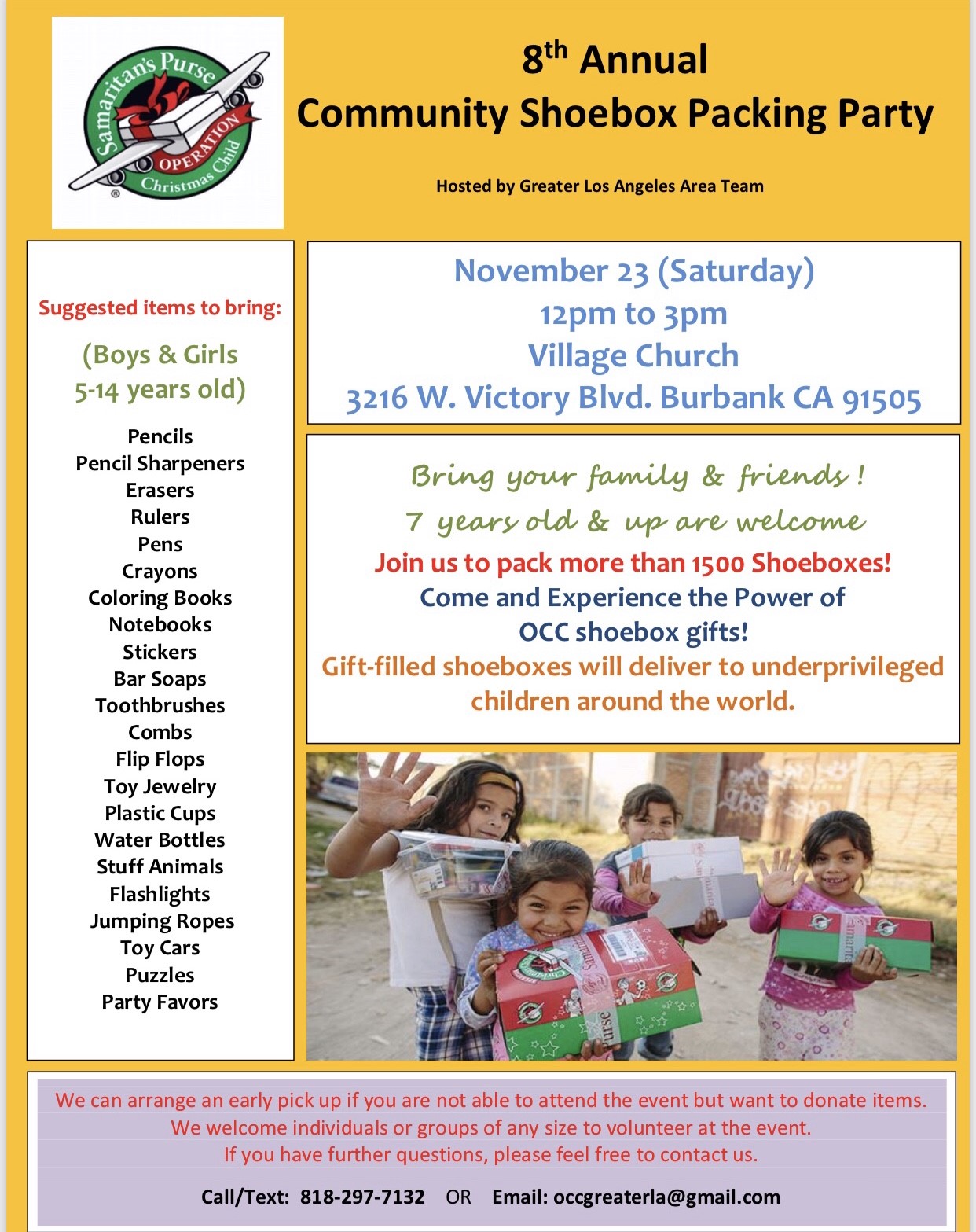 8th Annual Thanksgiving Community Shoebox Packing Party image